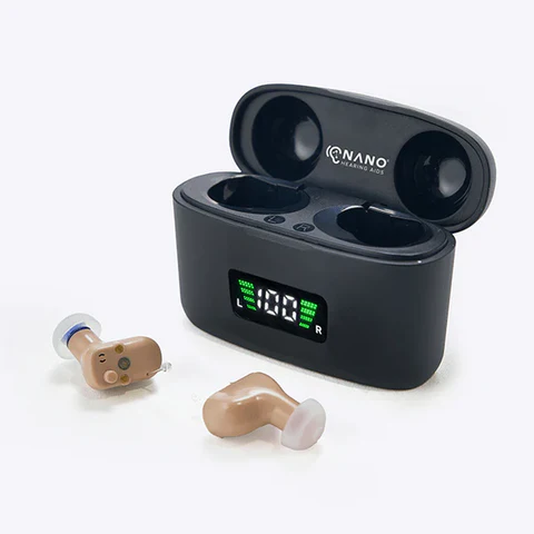 Nano First Ear Plus CIC and the charging case.