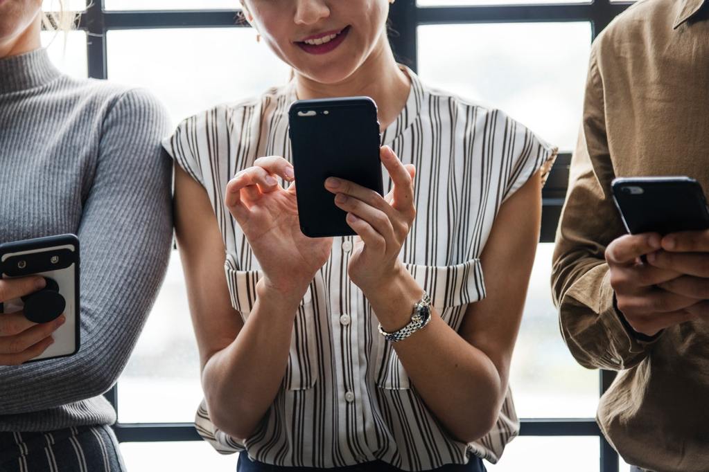 woman using smartphone