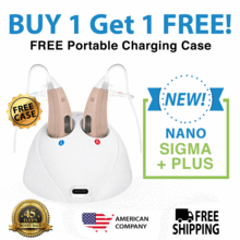 Load image into Gallery viewer, Nano Sigma + Plus Wireless Hearing Aid Buy One And Get The Second Ear FREE! Plus Get a Free Charging Dock And Free Shipping For Only $997!